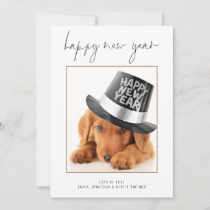 Cartão De Festividades Calendário de Ano Novo Feliz 2026 com Foto de Pet