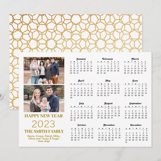 Cartão De Festividades Calendário de Foto 2 do Script de Literatura Doura (Frente/Verso)