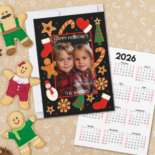 Cartão De Festividades Calendário de Fotografias Personalizadas do Cookie