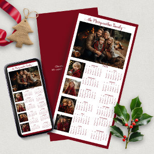 Cartão De Festividades Calendário de Fotos de Feriados Moderno Simples Ve