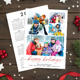 Cartão De Festividades Calendário de Fotos Felizes Festas com Script Mini