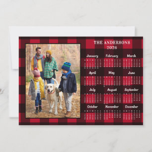 Cartão De Festividades Calendário de Fotos Personalizado Xadrez Búfalo Ve