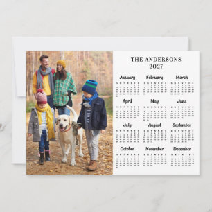 Cartão De Festividades Calendário de Nome de Família de Foto Personalizad