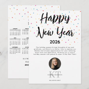Cartão De Festividades Calendário do Novo Ano 2026 do Real Estate Agent R