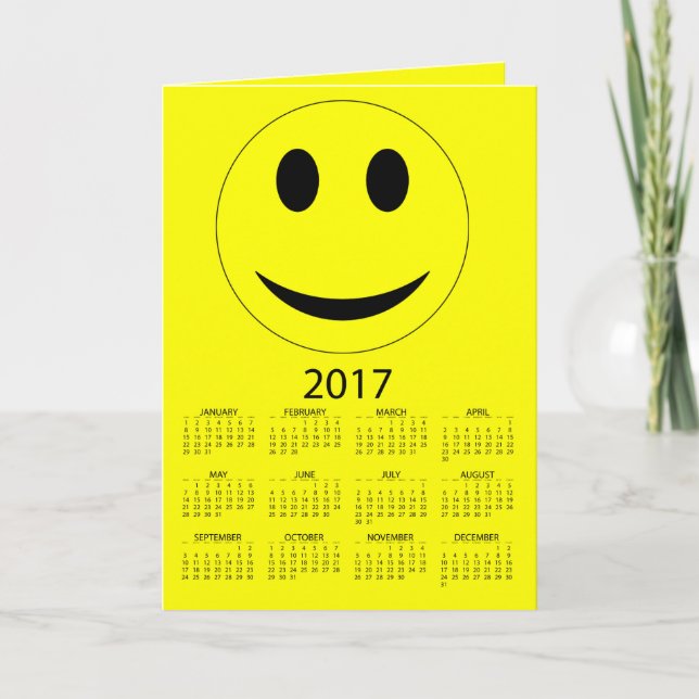 Cartão De Festividades Calendário engraçado do feliz ano novo 2017 (Frente)