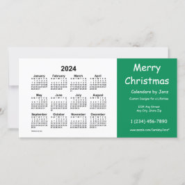 Cartão De Festividades Calendário Feliz de Natal de 2024 por Janz Green