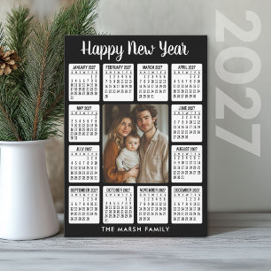 Cartão De Festividades Calendário - Foto Vertical no Centro
