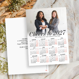 Cartão De Festividades Calendário Mínimo de Foto Personalizada 2027 Cumpr
