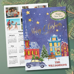 Cartão De Festividades Calendário Personalizado de 6 Fotos Festivas de 20