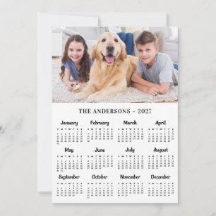 Cartão De Festividades Calendário Personalizado de Fotos da Família 2027