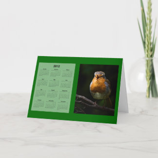 Cartão De Festividades Calendário Robin 2012