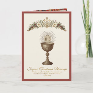 Cartão De Festividades Cálice Religioso da Eucaristia Católica