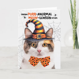Cartão De Festividades Calico Halloween Cat PURRolentre anormal