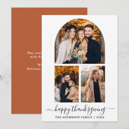 Cartão De Festividades Caligrafia 3 Arch Fotográfico Ação de Graças Terra