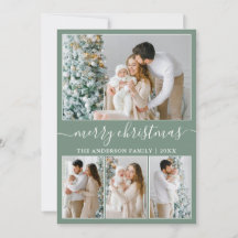 Caligrafia 4 Foto Feliz Natal Sage Verde