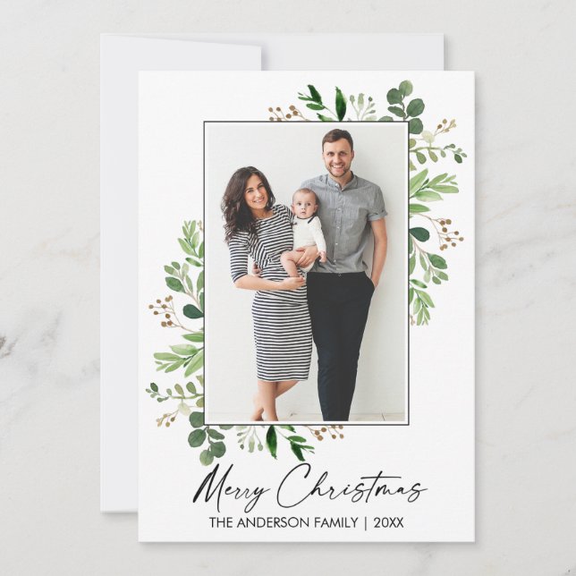 Cartão De Festividades Caligrafia Cobra d'água Venerável Natal (Frente)