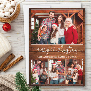 Cartão De Festividades Caligrafia Coração 4 Foto Madeira Feliz Natal