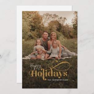 Cartão De Festividades Caligrafia de Natal da Família Elegante