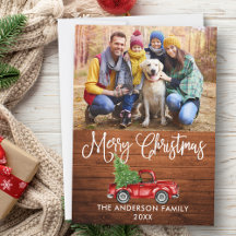 Caligrafia de Natal Foto de Caminhão Vermelho de M