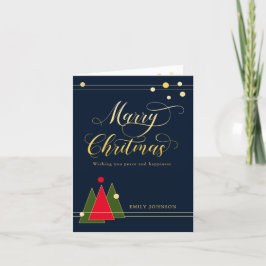 Cartão De Festividades Caligrafia Dourada Moderna Não-Foto Dobrada