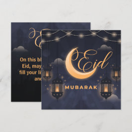 Cartão De Festividades Caligrafia Elegante Eid Mubarak