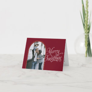 Cartão De Festividades Caligrafia elegante, fotografia de natal simples m