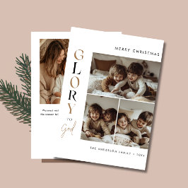 Cartão De Festividades Caligrafia Glória Religiosa De Natal A Deus Foto