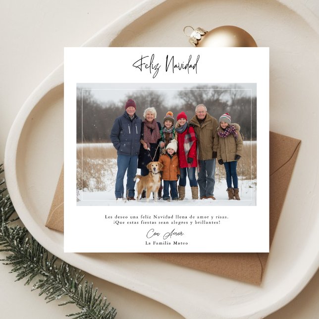Cartão De Festividades Caligrafia Hispânica Feliz Navidad Foto de Natal (Criador carregado)