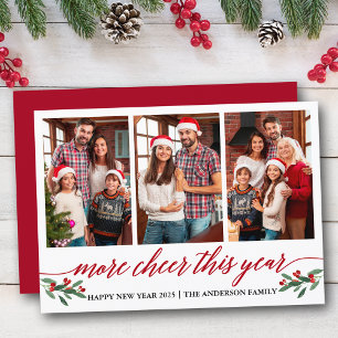 Cartão De Festividades Caligrafia Mais Saúde Este Ano 3 Foto Vermelho