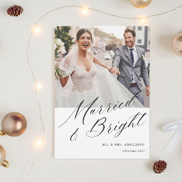 Cartão De Festividades Caligrafia Moderna Casados e Brilhantes Foto