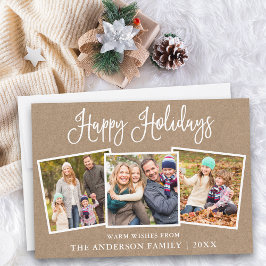 Cartão De Festividades Caligrafia moderna Kraft 3 Fotos