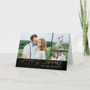 Cartão De Festividades Caligrafia por amor e obrigados, obrigado.