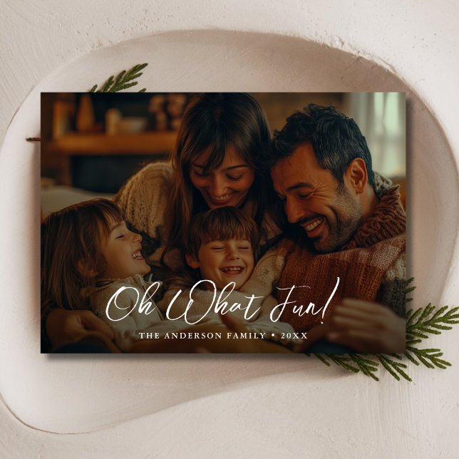 Cartão De Festividades Caligrafia Que Foto De Natal De Família Divertida (Criador carregado)