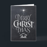 Cartão De Festividades Caligrafia religiosa do quadro do Feliz Natal<br><div class="desc">Olhar elegante e do divertimento do quadro. Nós dizemos o "Feliz Natal mas frequentemente nós esquecemos a origem das palavras. Esta rotulação original da mão usa seu design original para dizer simplesmente e elegante a história. Mostre seu espírito do Natal.</div>