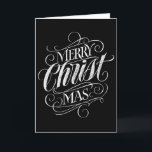 Cartão De Festividades Caligrafia religiosa do quadro do Natal do cristo<br><div class="desc">Nós dizemos o "Feliz Natal muito frequentemente durante a estação, mas às vezes nós tendemos a esquecer de onde este cumprimento origina realmente. Está aqui uma parte maravilhosamente elegante de rotulação feita sob encomenda da mão no olhar elegante do quadro para dar uma cotovelada delicada de novo no sentido de...</div>