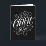 Cartão De Festividades Caligrafia religiosa do quadro do Natal do cristo<br><div class="desc">Nós dizemos o "Feliz Natal muito frequentemente durante a estação, mas às vezes nós tendemos a esquecer de onde este cumprimento origina realmente. Está aqui uma parte maravilhosamente elegante de rotulação feita sob encomenda da mão no olhar elegante do quadro para dar uma cotovelada delicada de novo no sentido de...</div>