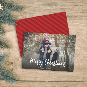 Cartão De Festividades Caligrafia Simples Minimalista de Natal 1 Foto