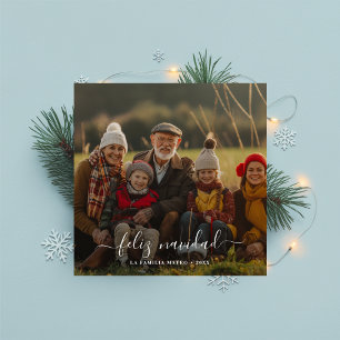 Cartão De Festividades Caligrafia Whimsy Feliz Navidad Vermelho Natal