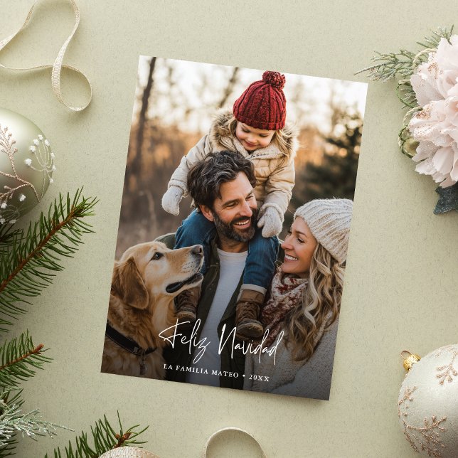 Cartão De Festividades Calligrafia Feliz Navidad Foto Sobreposição Natal (Criador carregado)