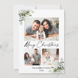 Cartão De Festividades Calliografia com Script de Tinta Verde 3 Foto Nata