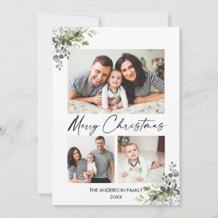 Cartão De Festividades Calliografia com Script de Tinta Verde 3 Foto Nata