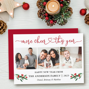 Cartão De Festividades Calliografia Coração Mais Alegre Holly 3 Foto Verm