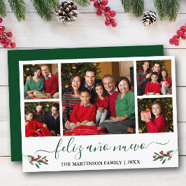 Cartão De Festividades Calliografia Feliz Ano Nuevo 5 Foto Holly Green