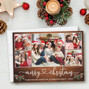 Cartão De Festividades Calliografia Heart 5 Photo Wood Holly