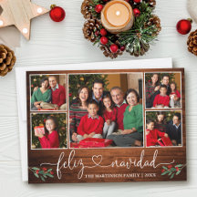 Calliografia Heart Holly Wood Feliz Navidad