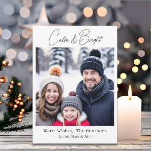Cartão De Festividades Calma e Brilho Imagem de Natal Personalizado