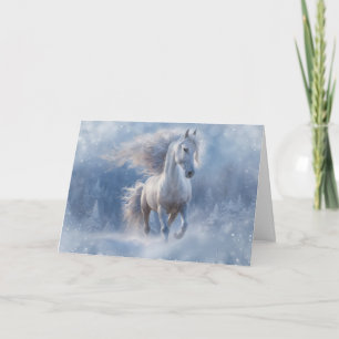 Cartão De Festividades Camarões saudando Cavalo do País em Snow Wavey Man