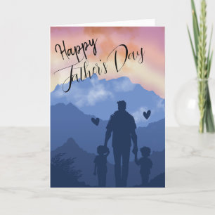 Cartão De Festividades Caminhando pelo Caminho da Vida com o Papai: Dia d