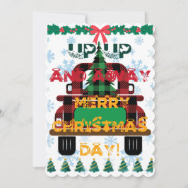 Cartão De Festividades Caminhão de Natal com Árvore