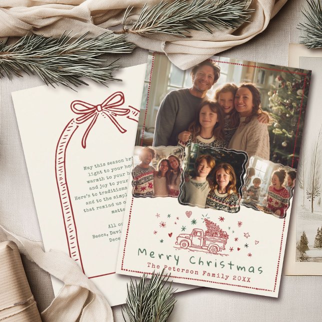 Cartão De Festividades Caminhão de Natal Impressionante Desenhado à Mão F (Criador carregado)